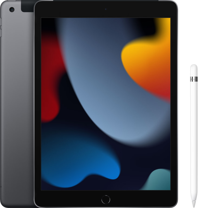Aanbieding Apple iPad (2021) 10.2 inch 64GB Wifi + 4G Space Gray + Apple Pencil (1e generatie) (tablets)