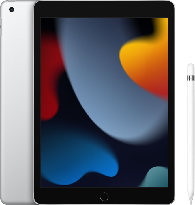 Aanbieding Apple iPad (2021) 10.2 inch 64GB Wifi Zilver + Apple Pencil (1e generatie) (tablets)