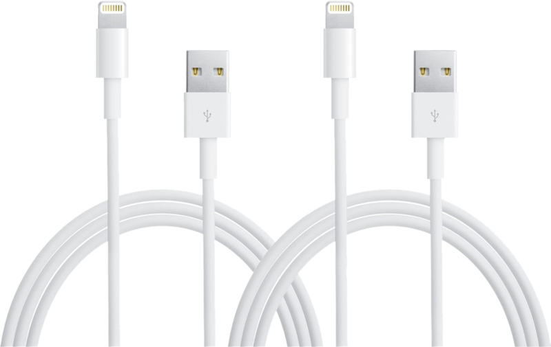 Aanbieding Apple Usb A naar Lightning Kabel 1m Kunststof Wit Duopack (datakabels)