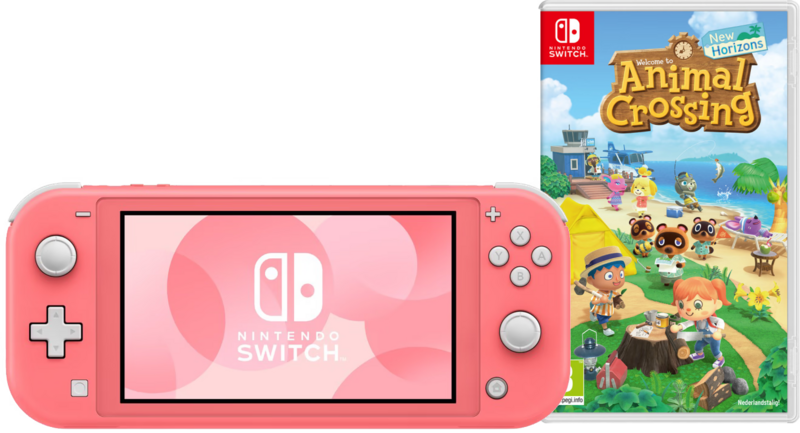Aanbieding Nintendo Switch Lite Koraal + Animal Crossing New Horizons (consoles)