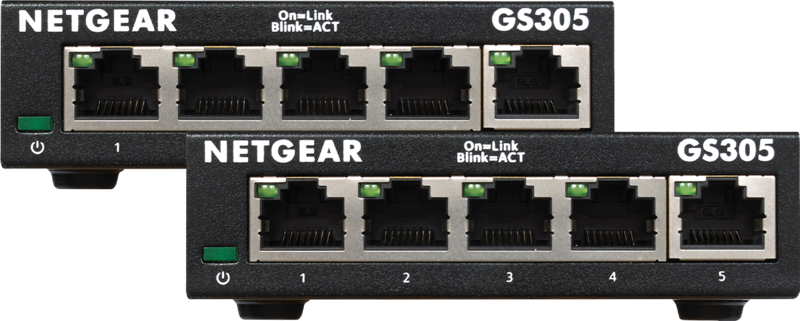 Aanbieding Netgear GS305 v3 Duo Pack (netwerk switches)