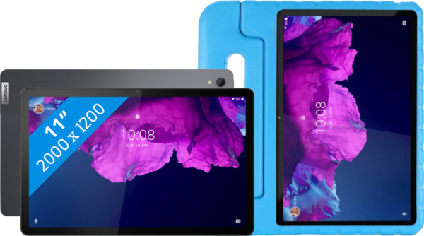 Aanbieding Lenovo Tab P11 128GB Wifi + 4G Grijs + Just in Case Kinderhoes Blauw (tablets)