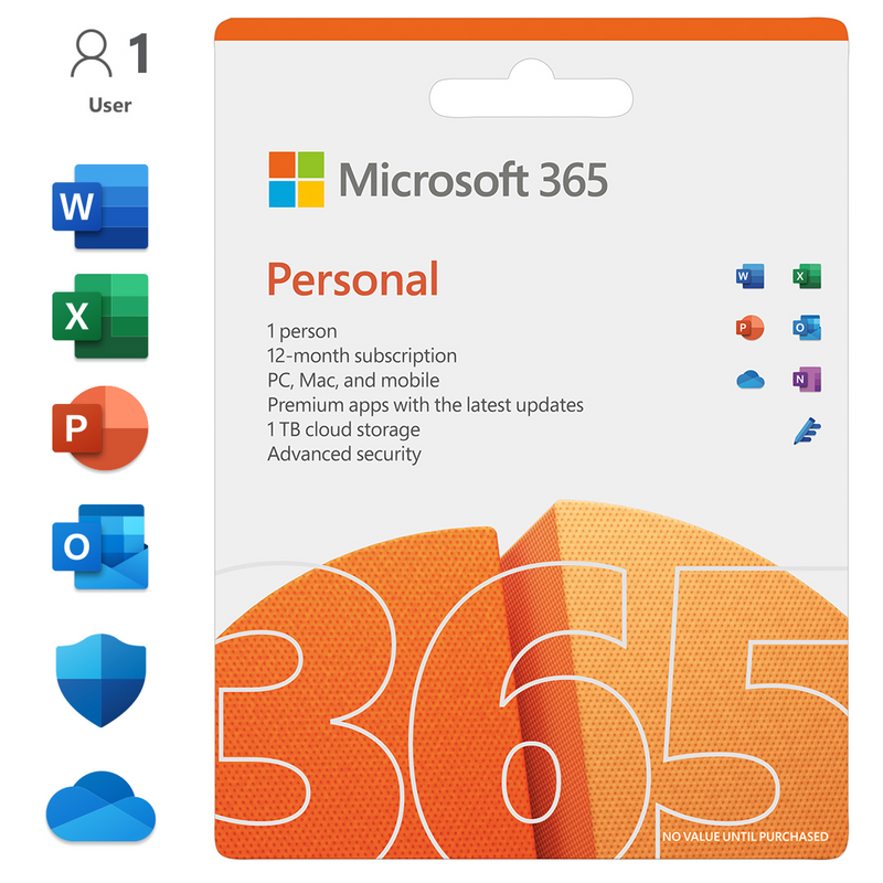 Aanbieding Microsoft Office 365 Personal EN Abonnement 1 jaar (office software)