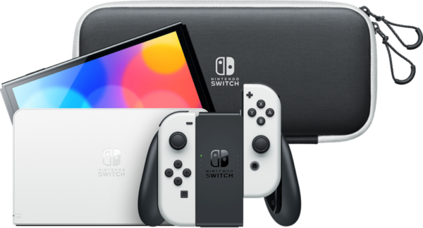 Aanbieding Nintendo Switch OLED Wit + Travel Case met Screenprotector (consoles)