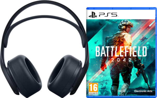 Aanbieding Battlefield 2042 PS5 versie met Sony Pulse 3D Headset Midnight Black (games)