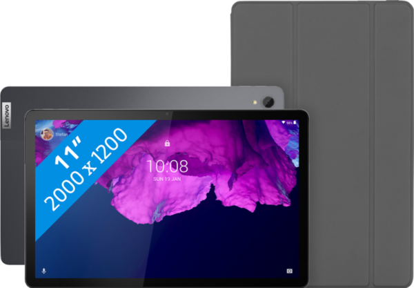 Aanbieding Lenovo Tab P11 Plus 128GB Wifi Grijs + Book Case Zwart (tablets)