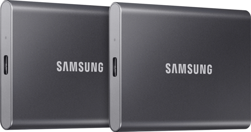 Aanbieding Samsung Portable SSD T7 500GB Grijs - Duo Pack (externe ssd's)
