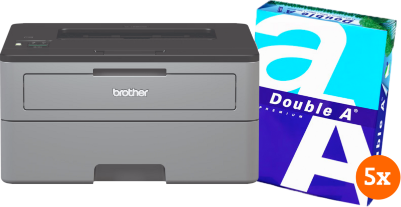 Aanbieding Brother HL-L2350DW + 2500 vellen A4 papier (printers)