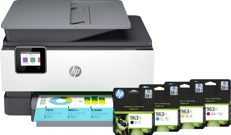 Aanbieding HP Officejet Pro 9012e + 1 set extra inkt (printers)