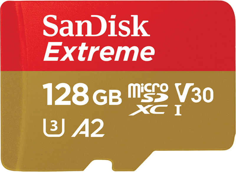 Aanbieding SanDisk MicroSDXC Extreme 128GB 190MB/s + SD Adapter (geheugenkaarten)