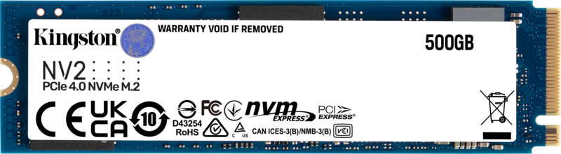 Aanbieding Kingston NV2 PCIe 4.0 NVMe SSD 500GB (solid state drives (ssd))