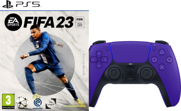 Aanbieding FIFA 23 PS5 + Sony Dualsense Paars (games)