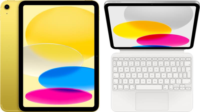 Aanbieding Apple iPad (2022) 10.9 inch 64GB Wifi + 5G Geel + Magic Keyboard Folio (tablets)