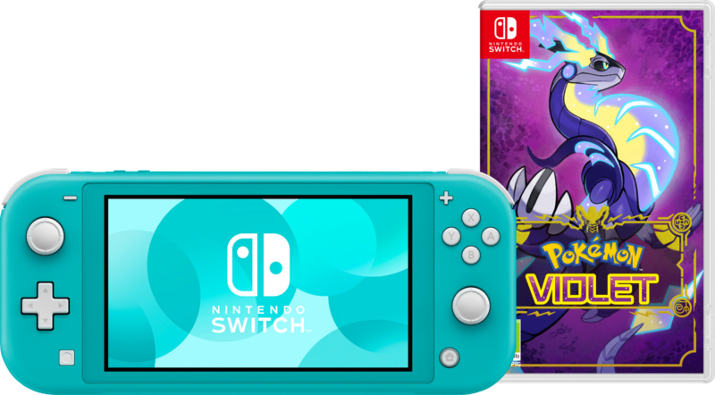 Aanbieding Nintendo Switch Lite Turquoise + Pokémon Violet (consoles)