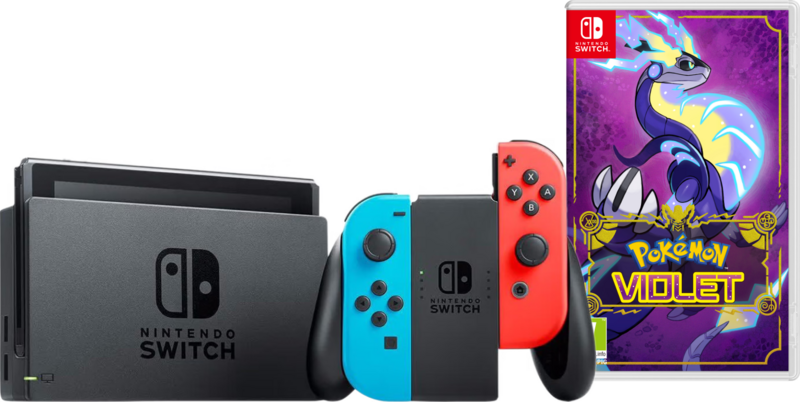 Aanbieding Nintendo Switch Rood/Blauw + Pokémon Violet (consoles)