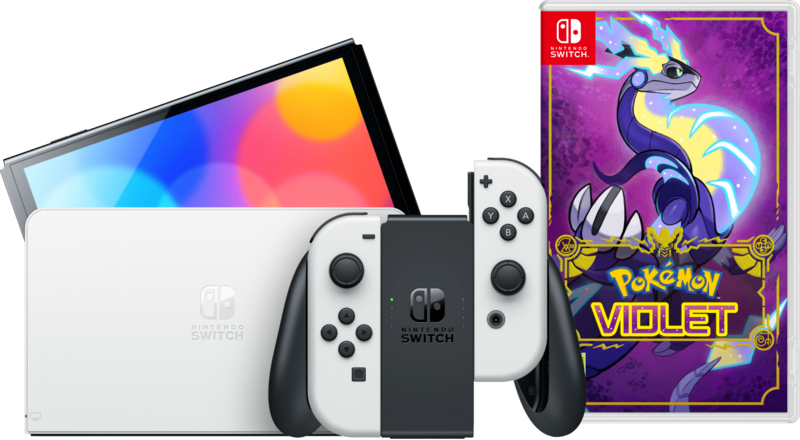 Aanbieding Nintendo Switch OLED Wit + Pokémon Violet (consoles)