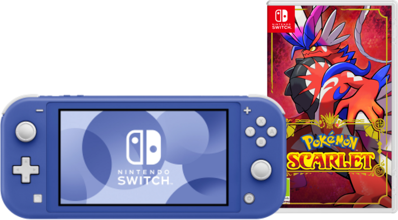 Aanbieding Nintendo Switch Lite Blauw + Pokémon Scarlet (consoles)