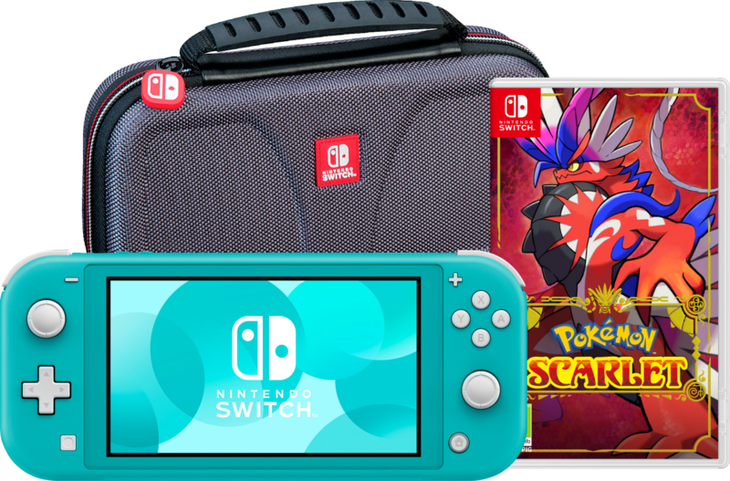 Aanbieding Nintendo Switch Lite Turquoise + Pokémon Scarlet + Bigben Beschermtas (consoles)