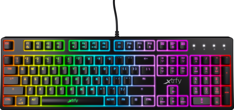Aanbieding Xtrfy K4 RGB Fullsize Gaming Toetsenbord Qwerty Zwart (toetsenborden)