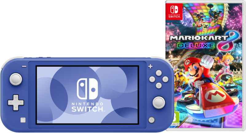 Aanbieding Nintendo Switch Lite Blauw + Mario Kart 8 Deluxe Switch (consoles)