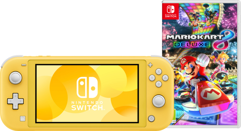 Aanbieding Nintendo Switch Lite Geel + Mario Kart 8 Deluxe Switch (consoles)