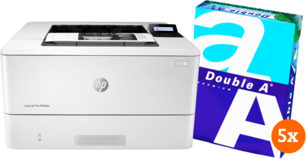 Aanbieding HP LaserJet Pro M404dw + 2500 vellen A4 papier (printers)