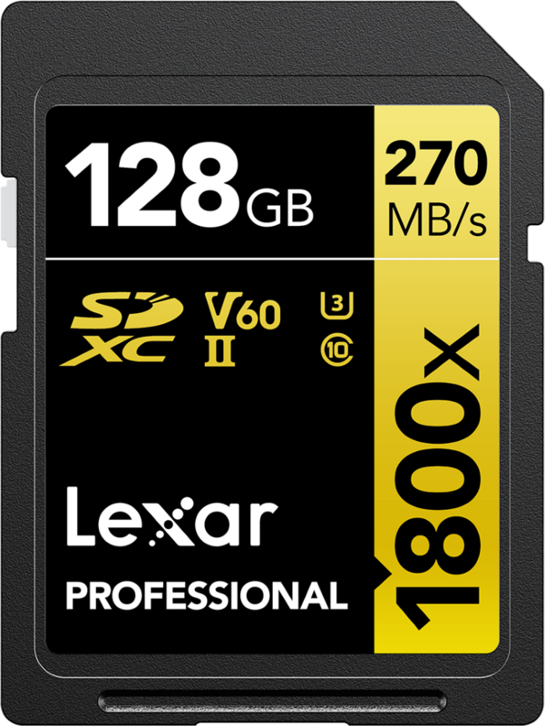 Aanbieding Lexar SD Pro Gold Series UHS-II 1800x 128GB V60 (geheugenkaarten)