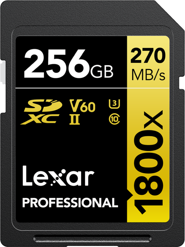 Aanbieding Lexar SD Pro Gold Series UHS-II 1800x 256GB V60 (geheugenkaarten)
