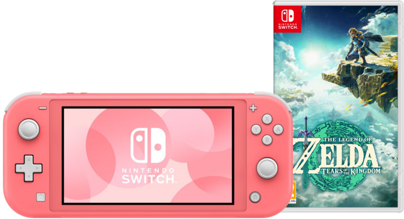 Aanbieding Nintendo Switch Lite Koraal + Zelda: Tears of the Kingdom (consoles)