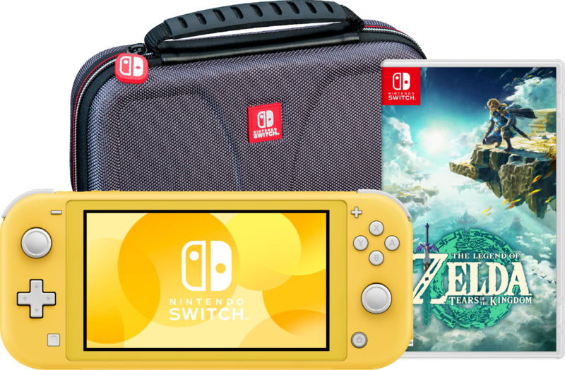 Aanbieding Nintendo Switch Lite Geel+ Zelda: Tears of the Kingdom + Bigben beschermhoes (consoles)