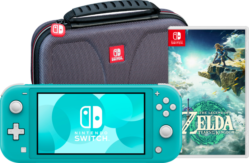 Aanbieding Nintendo Switch Lite Turquoise + Zelda: Tears of the Kingdom + Bigben beschermhoes (consoles)