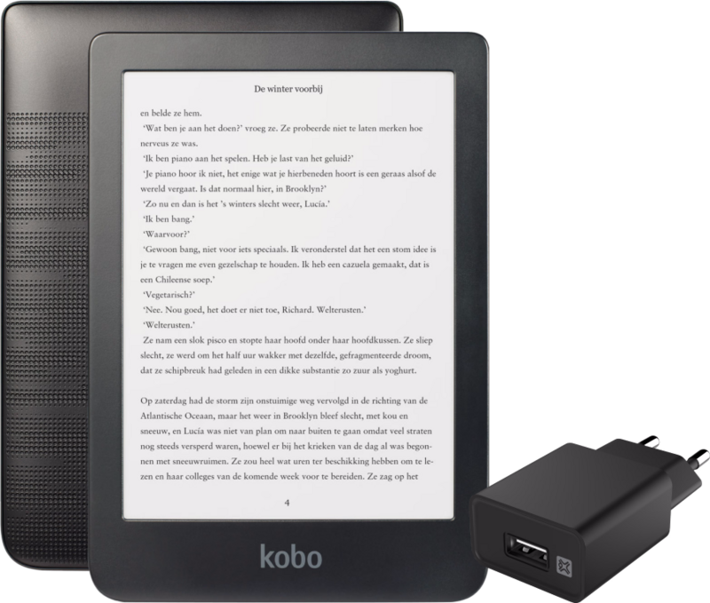 Aanbieding Kobo Clara HD + XtremeMac Oplader met Usb A Poort 12W Zwart (e-readers)
