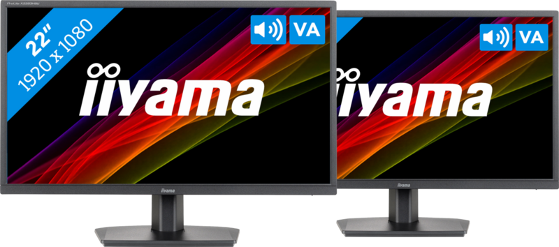Aanbieding 2x iiyama PROLITE X2283HSU-B1 (monitoren)