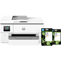 Koop HP OfficeJet Pro 9720e + 2 zwarte + 2 kleuren cartridges - 6151118086029