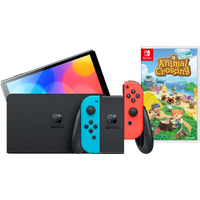 Koop Nintendo Switch OLED Blauw/Rood + Animal Crossing New Horizons - 6095609997930