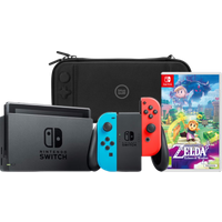 Koop Nintendo Switch Rood/Blauw + Zelda: Echoes of Wisdom + BlueBuilt Beschermhoes - 6151116923968