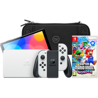 Koop Nintendo Switch OLED Wit + Super Mario Bros. Wonder + BlueBuilt Beschermhoes - 6095626051080