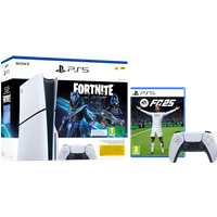 Koop PlayStation 5 Slim Disc Edition + Fortnite Voucher + FC 25 + Extra Controller Wit - 6151118324329