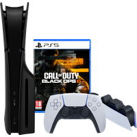 Koop PlayStation 5 Slim Disc Edition + Call of Duty: Black Ops 6 + Covers Zwart + Oplaadstation - 6151117096012