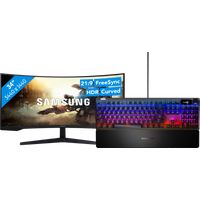 Koop Samsung Odyssey G5 LC34G55TWWPXEN + SteelSeries Apex Pro Gaming Toetsenbord QWERTY - 6151118171138