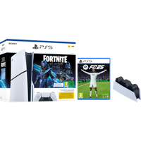 Koop PlayStation 5 Slim Disc Edition + Fortnite Voucher + FC 25 + Oplaadstation - 6151118324343