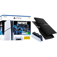 Koop PlayStation 5 Slim Disc Edition + Fortnite Voucher + Covers Zwart + Oplaadstation - 6151118341364