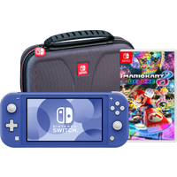 Koop Nintendo Switch Lite Blauw + Mario Kart 8 Deluxe + Bigben Beschermtas - 6095610140110