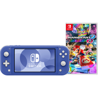 Koop Nintendo Switch Lite Blauw + Mario Kart 8 Deluxe Switch - 6095610411418