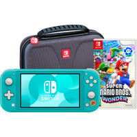 Koop Nintendo Switch Lite Turquoise + Super Mario Bros. Wonder + Beschermhoes - 6095627667648