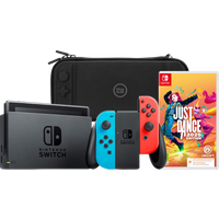 Koop Nintendo Switch Rood/Blauw + Just Dance 2025 + BlueBuilt Beschermhoes - 6151117476401