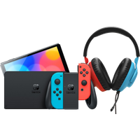 Koop Nintendo Switch OLED Blauw/Rood + JBL Quantum 100N - 6151116123139