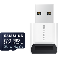 Koop Samsung MicroSDXC PRO Ultimate 512GB 200MB/s + USB lezer - 8806094957242