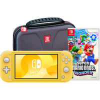 Koop Nintendo Switch Lite Geel + Super Mario Bros. Wonder + Beschermhoes - 6095627652699