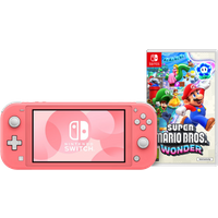 Koop Nintendo Switch Lite Koraal + Super Mario Bros. Wonder + Beschermhoes - 6095627656642